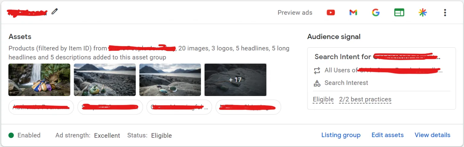 Performance Max - Edit Assets